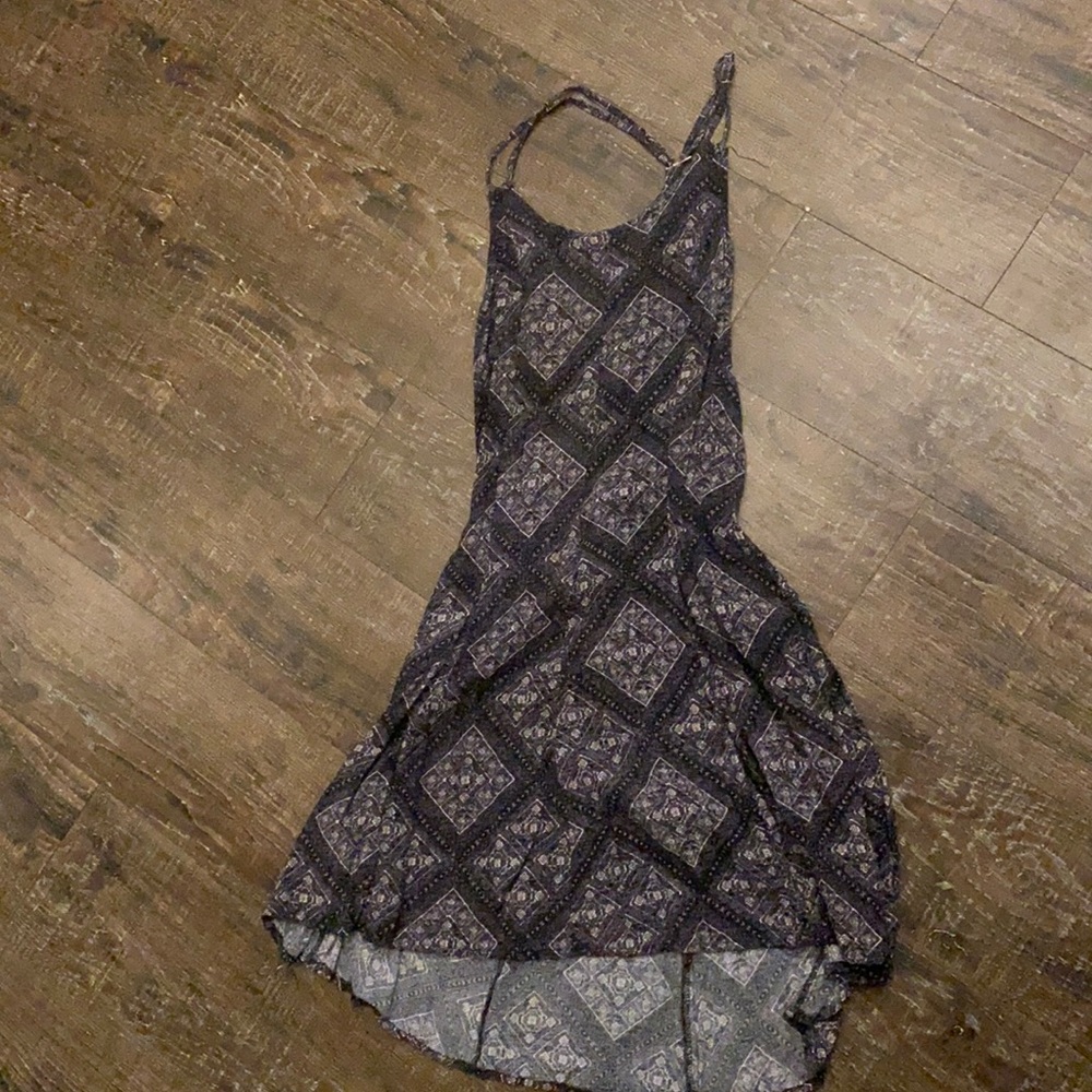 Tribal printed gray dress